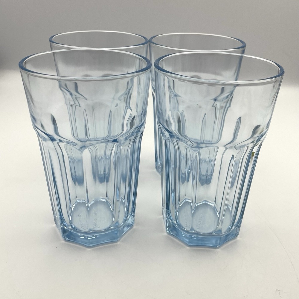 IKEA Blue Tinted Glass Tumblers 5.25" Set of 4 - 12 Oz Drinking‎ Glasses 22648 - Picture 7 of 10